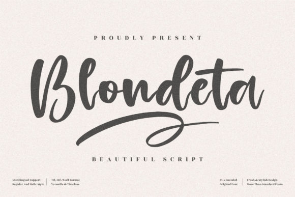Blondeta: A Playful Script Font for Editorial Design