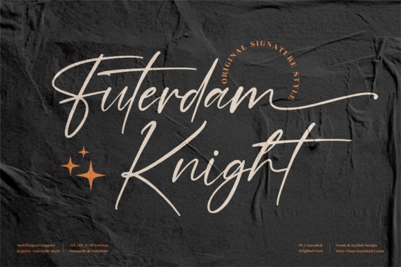 Futerdam Knight: A Luxury Script Font for Editorial Design